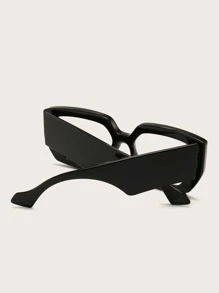 Gafas unisex de montura cuadrada grande de plástico, gafas planas de moda para computadora, juegos, TV, teléfono - transparente - Ver 3