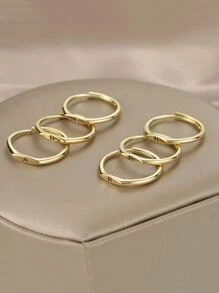 字母細節戒指 - 金黃色 - 查看 6