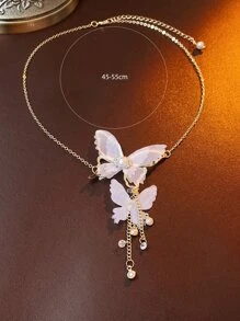 Andkiss Collar en Y con diseño mariposa & de diamante de imitación - Multicolor - Ver 4