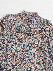 SHEIN Clasi Plus Ditsy Floral Print Bishop Sleeve Blouse - Multicolor - View 5