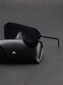 Men's Flat Top Shades Fashion Fashion Glasses Beach Accessories Glasses Shades For Summer Beach Vacation,Outdoor,Travel - 黑色 - 查看 1