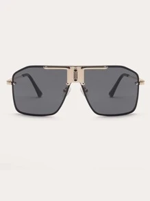 1 Pc Men's Flat Top Goggle Fashion Eyewear For Outdoor Use Elegant Shades Accessories Beach Accessories Glasses Shades Looks Street Style And Suit For Sweater Jacket Sweatshirt Hoodie Leather Pants And Cargo Pants For Summer Beach Vacation,Outdoor,Travel