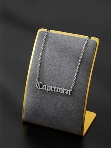 男士星座字母墜飾項鍊 - 銀色 - 查看 2