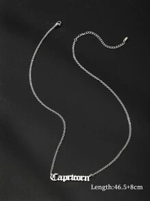 男士星座字母墜飾項鍊 - 銀色 - 查看 4