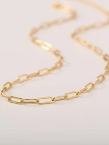 Nooxian 2pcs Cubic Zirconia Decor Round Charm Necklace - Yellow Gold - View 3