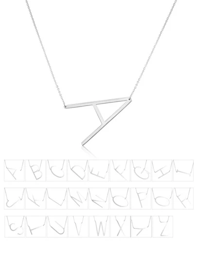 1pc Letter Pendant Necklace, Stainless Steel Jewelry