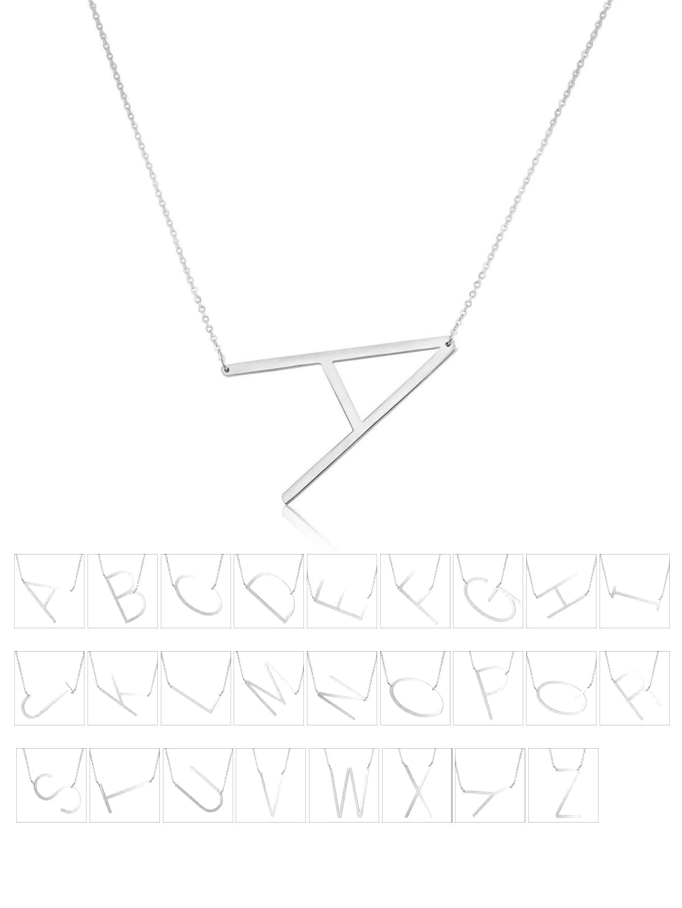 1pc Letter Pendant Necklace, Stainless Steel Jewelry