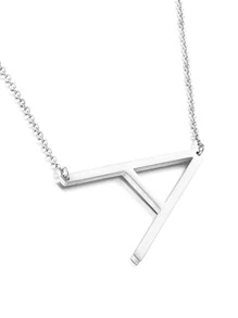 1pc Letter Pendant Necklace, Stainless Steel Jewelry
