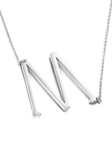 1pc Letter Pendant Necklace, Stainless Steel Jewelry