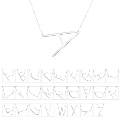1pc Letter Pendant Necklace, Stainless Steel Jewelry