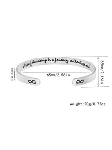 1 Máy Tính Vintage Thép Không Gỉ Biểu Tượng Vô Cực & Khẩu Hiệu Đồ Họa Đeo Lắc Tay Nữ Cho Quà Tặng Cho Vẻ Ngoài Phong Cách - Bạc - Xem 4