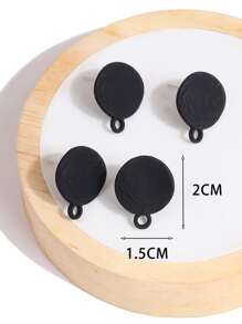 10pcs/set Textured DIY Earrings Accessory - Black - View 3