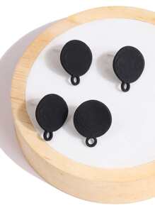 10pcs/set Textured DIY Earrings Accessory - Black - View 4