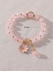 Vòng tay đính cườm hoa Charm - Hồng - Xem 6