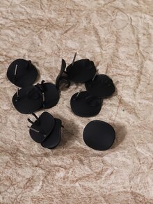 10入組/套耳環配件圓形DIY首飾配件 - 黑色 - 查看 4