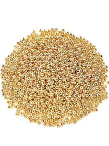 300 顆 4 毫米光滑 Ccb 金色塑膠圓珠，女士和女孩手鍊首飾製作用品