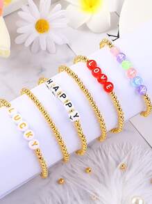 300 顆 4 毫米光滑 Ccb 金色塑膠圓珠，女士和女孩手鍊首飾製作用品