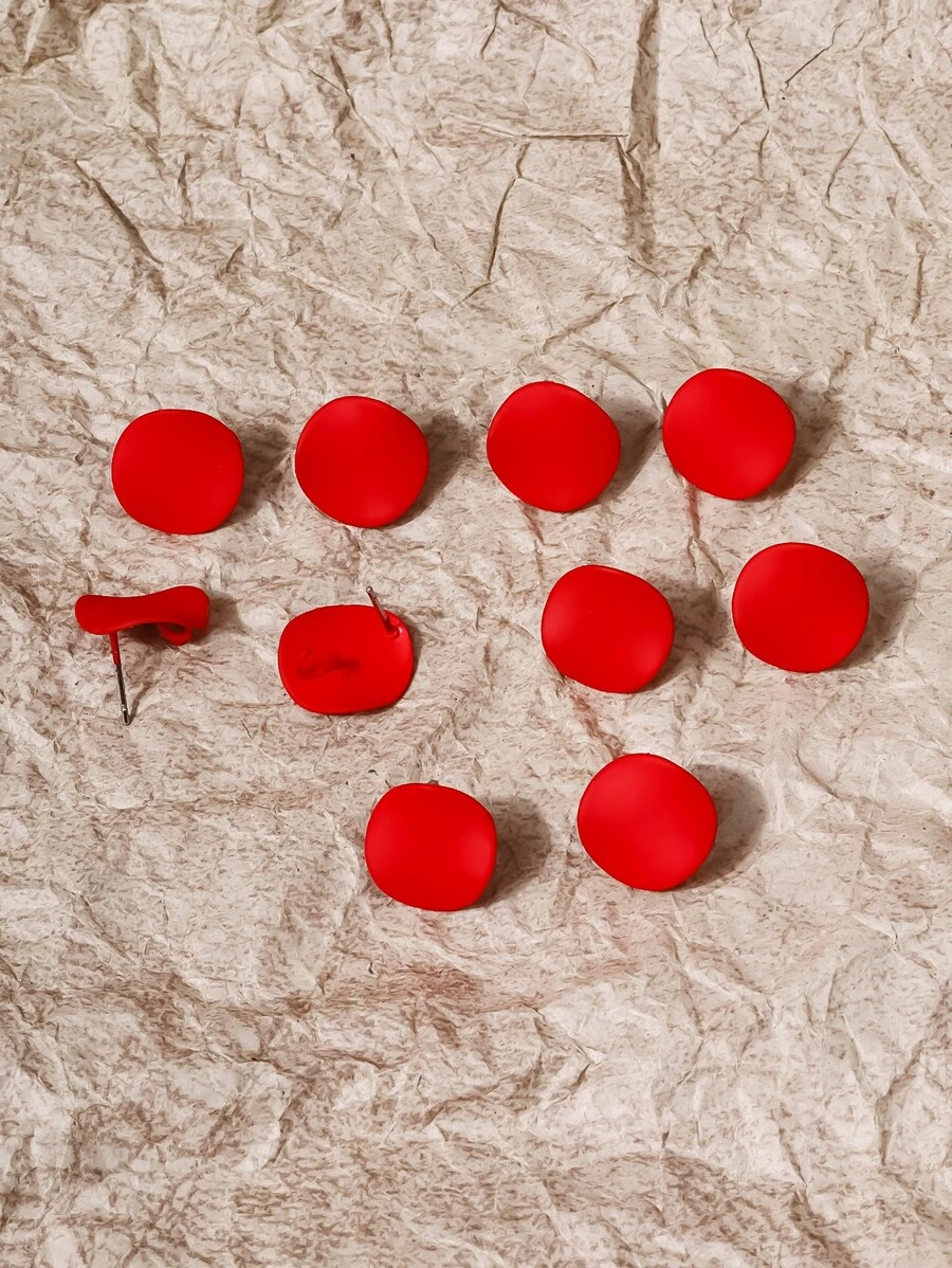 10 cái/bộ Phụ Kiện Bông Tai Vòng Phụ Kiện Trang Sức DIY - Đỏ - Xem 1