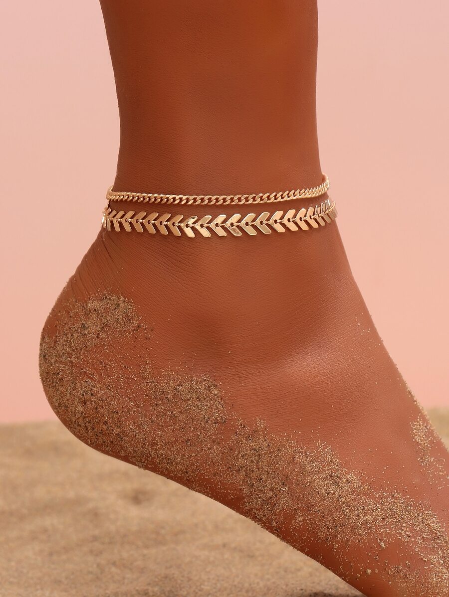 2 cái/bộ Vòng chân trang trí tai lúa mì - Vàng - Xem 1