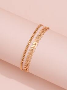 2 cái/bộ Vòng chân trang trí tai lúa mì - Vàng - Xem 2