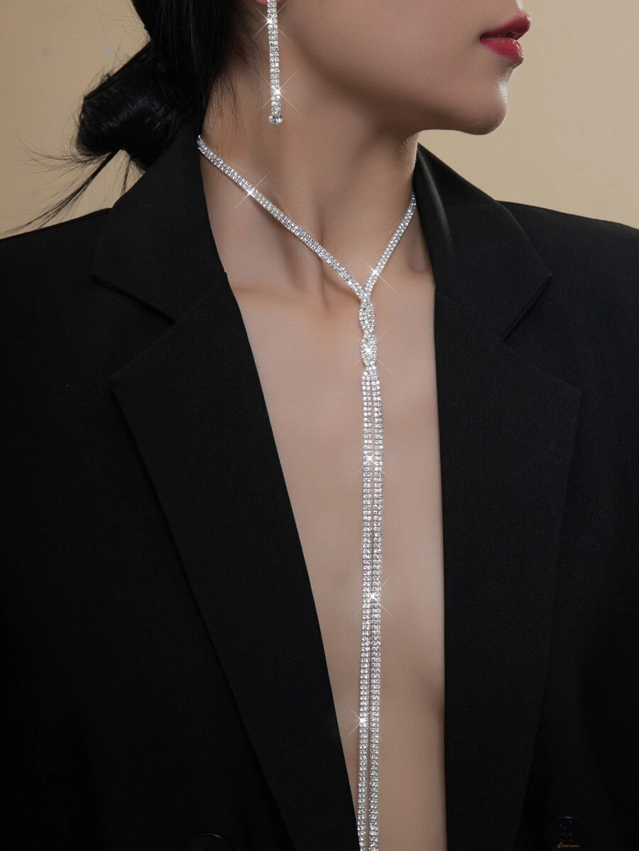 3pcs/set Rhinestone Decor Jewelry Set | SHEIN USA