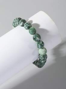 男士石頭串珠手環 - 薄荷綠 - 查看 3