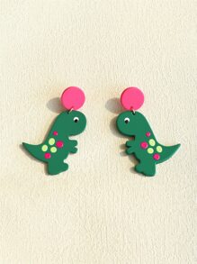卡通恐龍耳墜 - 彩色 - 查看 5