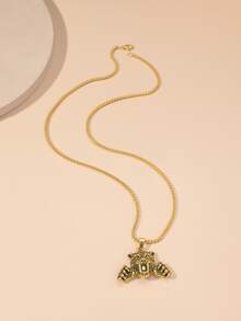 Tiger Pendant Necklace - Bronze - View 1