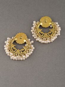 Faux Pearl Tassel Drop Earrings - Multicolor - View 2