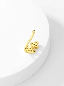 Cuff de nariz zirconia cúbica con diseño de ancla - Amarillo Oro - Ver 3