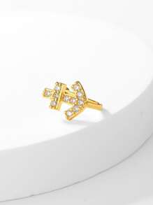 Cuff de nariz zirconia cúbica con diseño de ancla - Amarillo Oro - Ver 5