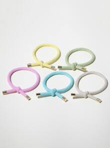 5pcs Minimalist Elegant Hair Scrunchies, Suitable For Everyday Wear - Multicolor - View 2
