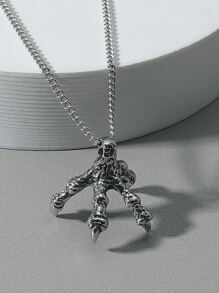 男士爪吊墜項鏈 - 銀色 - 查看 1