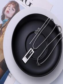 Hombres Collar con colgante rectángulo - Multicolor - Ver 3