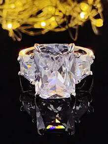 MOONSO 方形裝飾戒指適合女士適合派對宴會婚禮