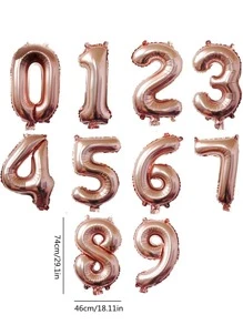1 个 30 英寸铝膜气球，创意数字形状派对庆祝装饰气球，适合派对使用 - 玫瑰金 - 查看 2