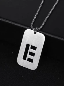 Thép Không Gỉ Thời Trang Chữ Chi Tiết Hình Học Mặt Dây Chuyền Vòng Cổ Nam Cho Trang Trí Hàng Ngày - Bạc - Xem 9