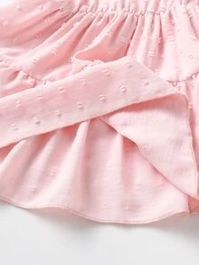 Bebé Vestido de tirantes bajo con fruncido - Rosa Pálido - Ver 4