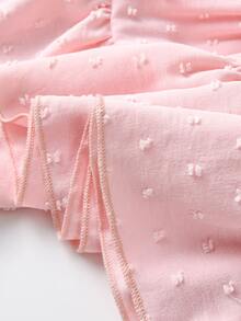 Bebé Vestido de tirantes bajo con fruncido - Rosa Pálido - Ver 6