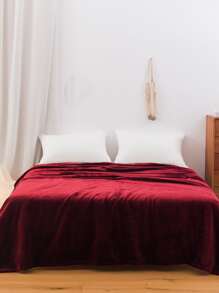 1 Đồng Màu Chăn, Tối Giản Nỉ Mềm Mại & Chăn Ấm Áp Cho Phòng Khách & Phòng Ngủ, trang Trí Nhà Cửa - Đỏ - Xem 4