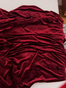 1 Đồng Màu Chăn, Tối Giản Nỉ Mềm Mại & Chăn Ấm Áp Cho Phòng Khách & Phòng Ngủ, trang Trí Nhà Cửa - Đỏ - Xem 5