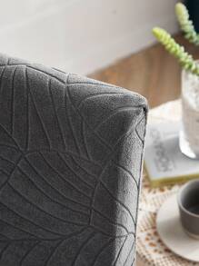 1/4/6pcs Tropical Plant Pattern Minimalist Chair Covers For Living Room - Dark Grey - View 9