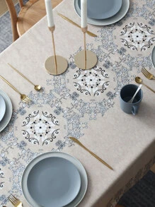 北歐風格防水防油易清潔 PVC 桌布/咖啡桌套，1入組