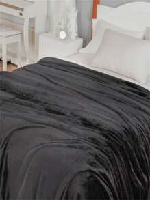 1 manta de unicolor, manta negra de tela Simple para cama, hogar - Multicolor - Ver 6