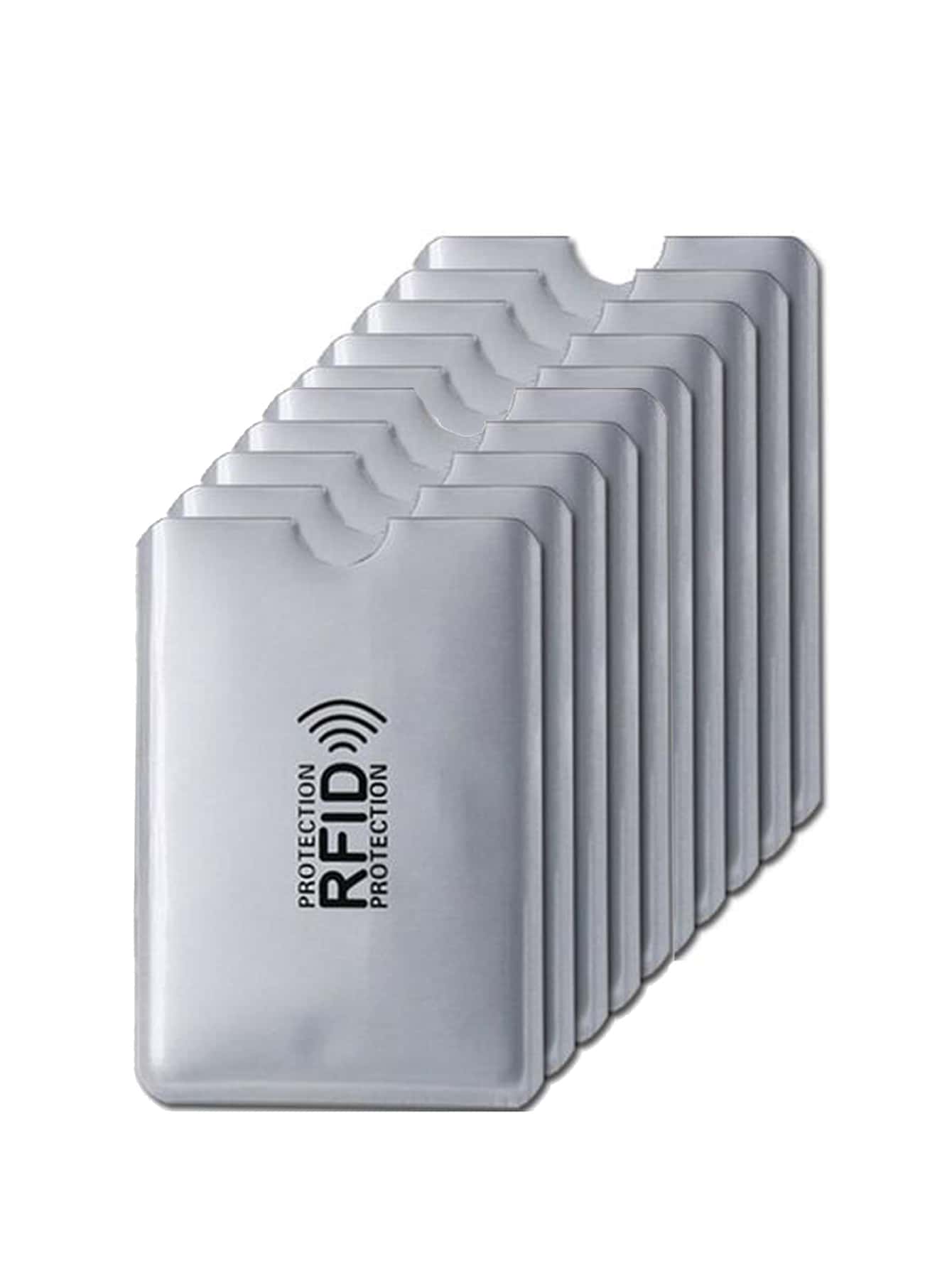 10入組鋁製防rfid卡片套,可阻擋nfc讀卡器鎖定身分證、銀行卡等卡片,輕巧便攜易攜帶,適用於白領節日、紀念日、生日送禮、配件等等 - 銀色 - 查看 1
