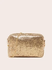 1pc Women Square Shoulder Bag, Crossbody Bag, Suitable For Daily And Party Use, The First Choice For Mother\ Day Gift - Gold - View 1