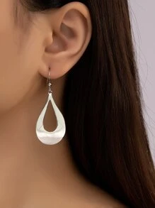 Water Drop Earrings - Silver - View 1