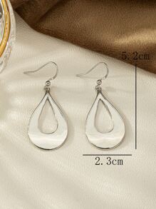 Water Drop Earrings - Silver - View 2