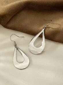 Water Drop Earrings - Silver - View 3
