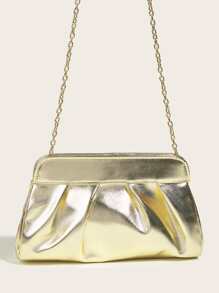 Túi đựng bữa tối sang trọng, Túi buổi tối Quyến rũ, thanh lịch, tinh tế, yên tĩnh Túi ly hợp nữ thời trang gấp Pu có nút chụp đôi từ tính và dây đeo vai có thể tháo rời cho quý cô, phụ nữ, cho cô gái tiệc tùng, cô dâu Hoàn hảo cho bữa tiệc, đám cưới, vũ hội, bữa tối/ Tiệc, Bữa tối/Tiệc, Món quà tuyệt vời nhất dành cho phụ nữ Mẹ Thầy Cô Bạn Phù dâu - Vàng - Xem 5